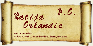 Matija Orlandić vizit kartica